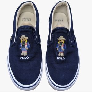 Polo Ralph Lauren Keaton Bear Slip-On Men's Size 8.5 Navy Casual Sneakers